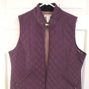 Orvis Quilted Vest With Plaid Lining Purple Women's Size Large